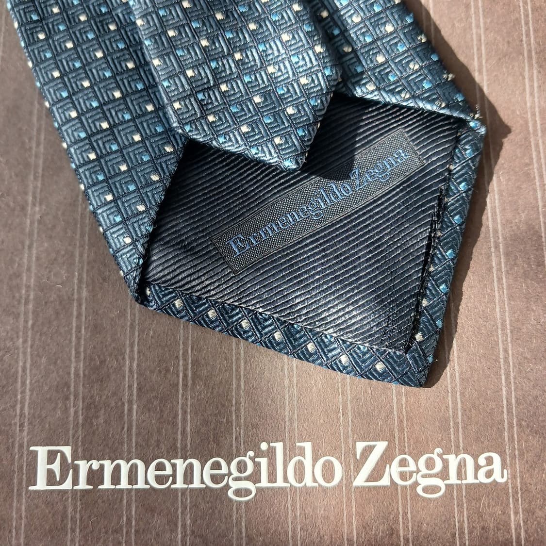 에르메네질도 제냐 자카드 패턴 넥타이 9.5cm A+등급 A19719 상품이미지8