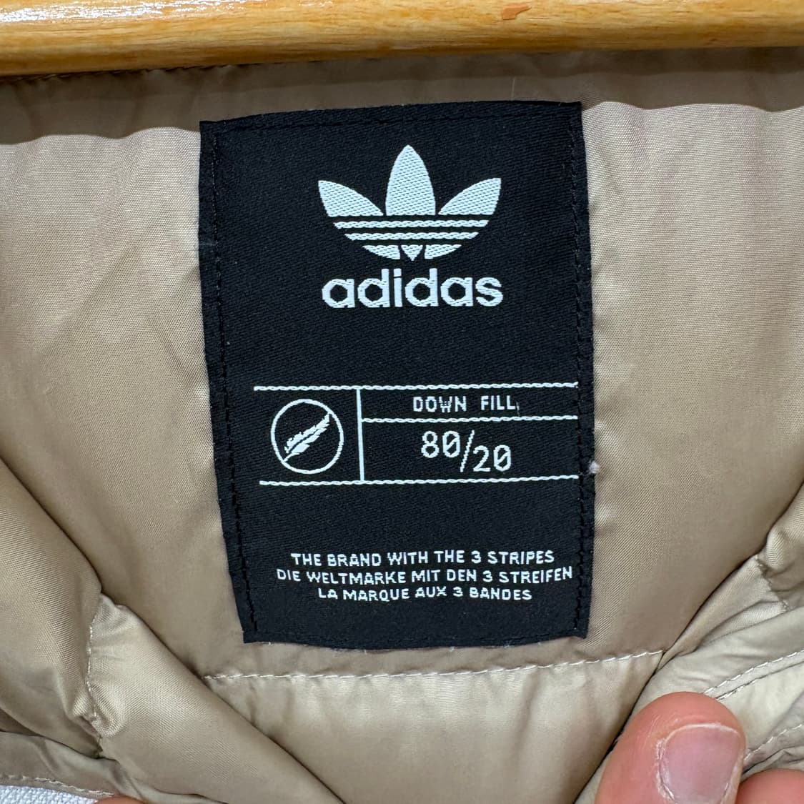 아디다스 하프넥 패딩 점퍼 베이지 공용L 상품이미지4