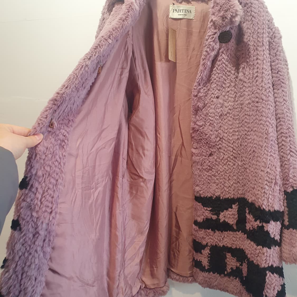 뮤트 퍼플 리얼 래빗퍼 자켓 코트 상품이미지2