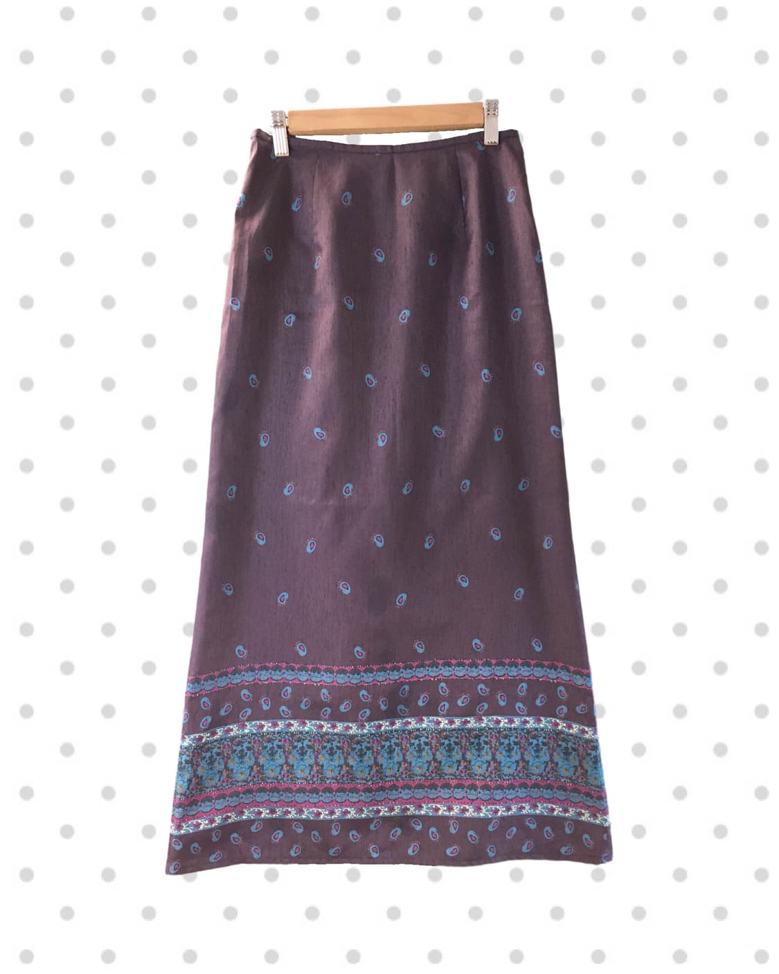 vintage ethnic pattern long skirt purple 상품이미지5