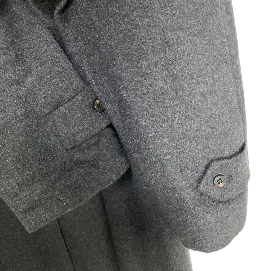 빈티지 캐시미어 100% 차콜 롱코트 남녀공용 상품이미지8