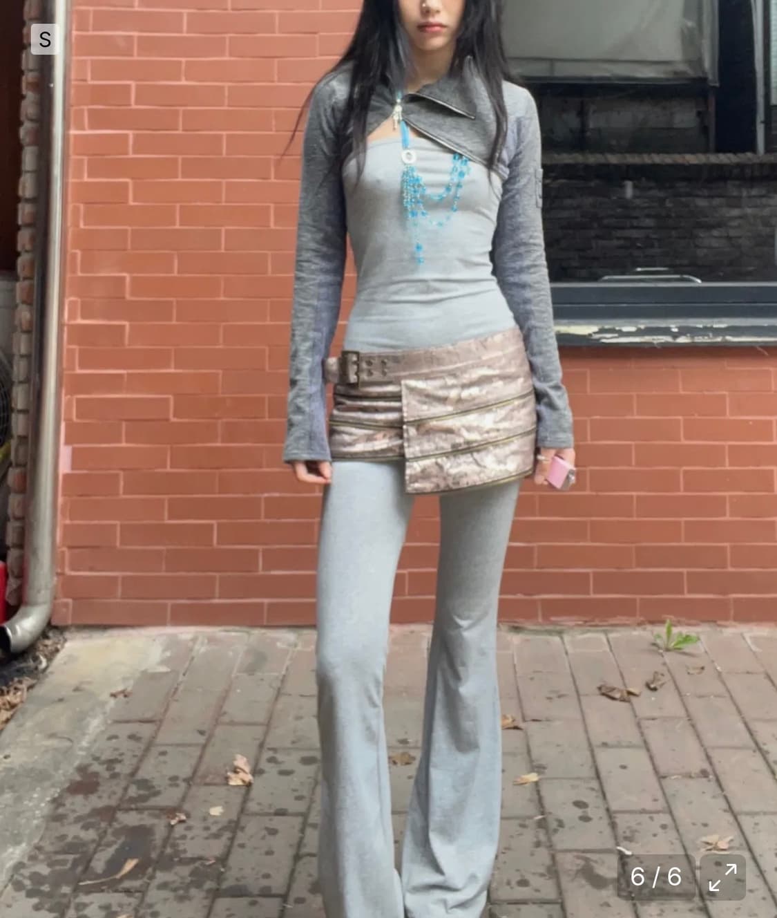 배디 레이어드 스커트 핑크 s 상품이미지4