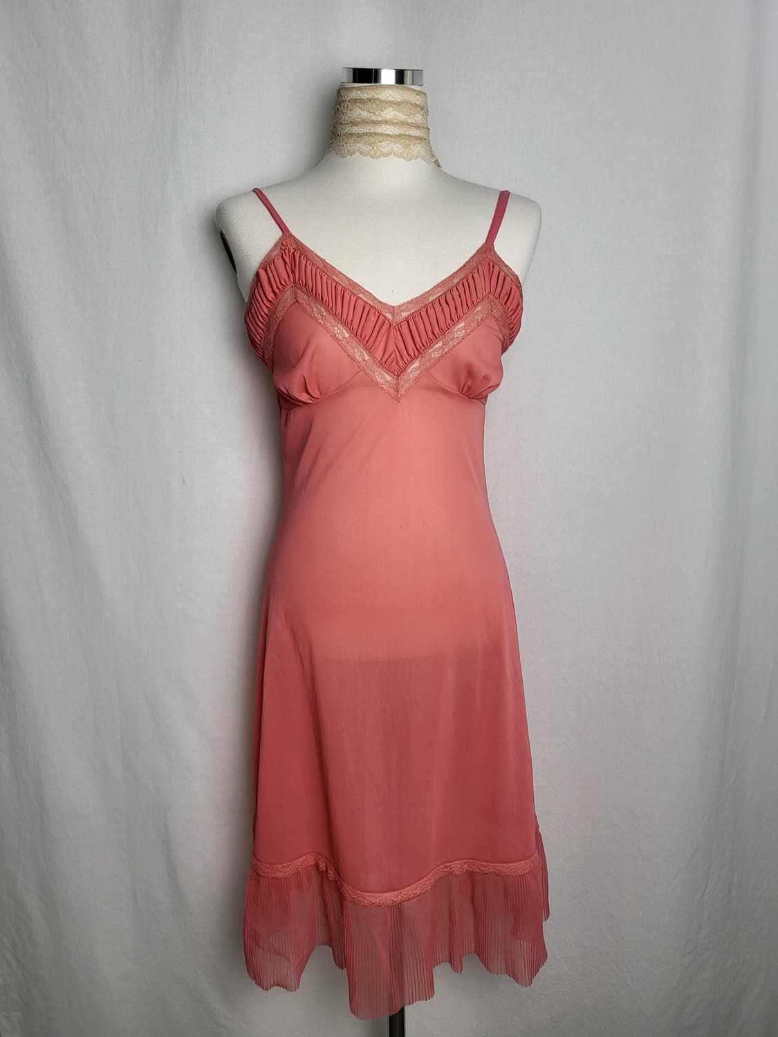 빈티지 피치 슬립 원피스 상품이미지2