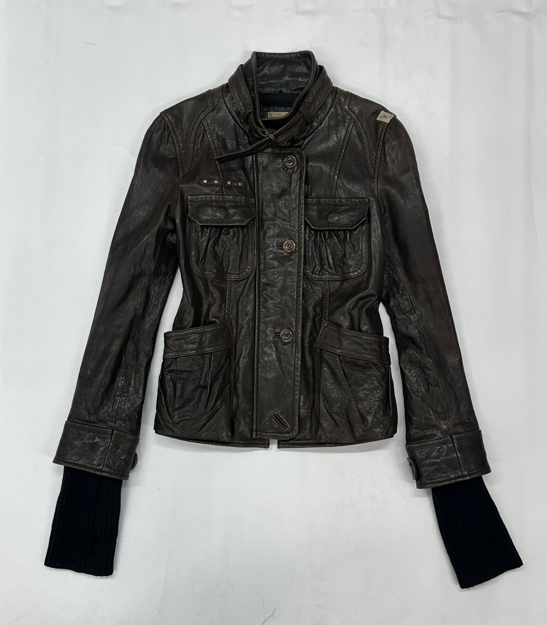 Thursday Island 브라운 빈티지 레더자켓 라이더 양가죽 상품이미지3