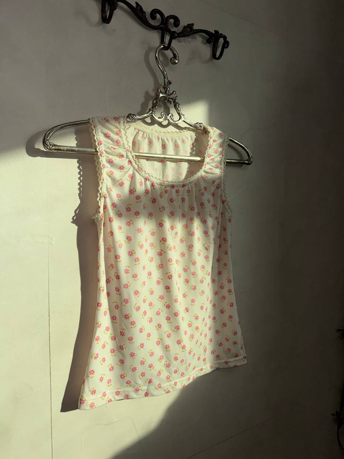 Pink white mini flower sleeveless 상품이미지2