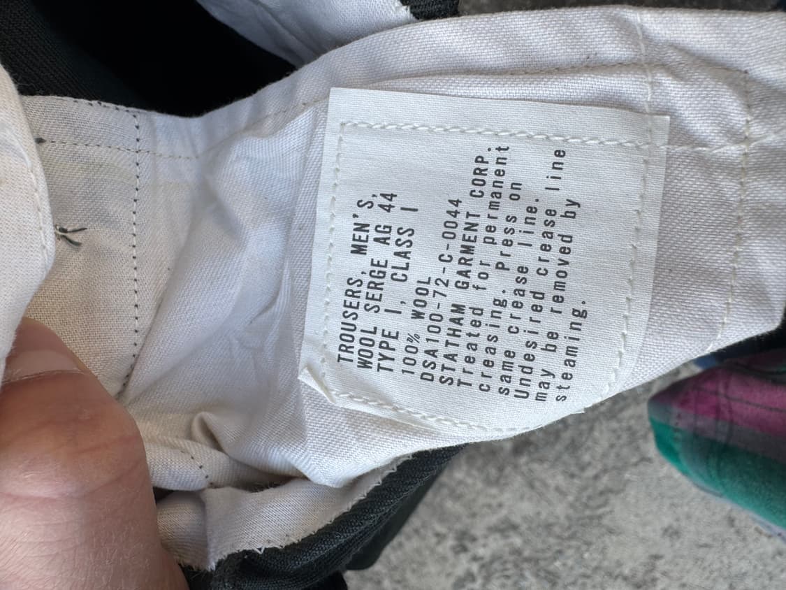 70s 미군 오리지널 울 서지 트라우저 팬츠 32 상품이미지7