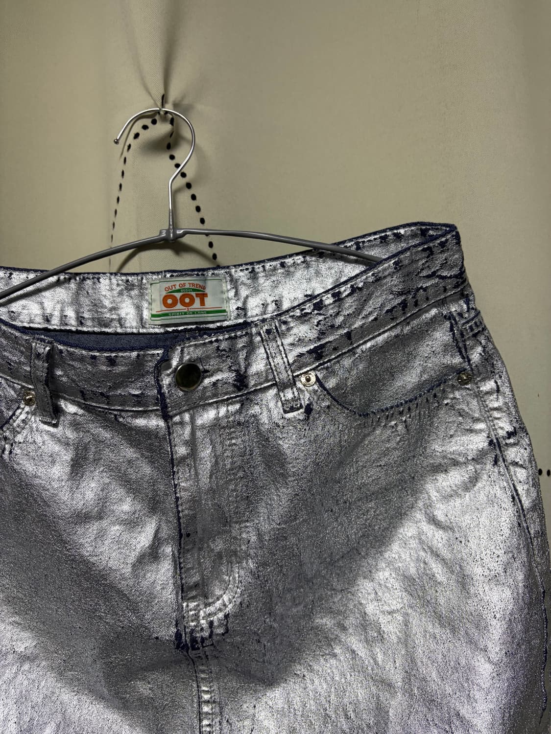 실버 크랙 미니스커트 상품이미지3