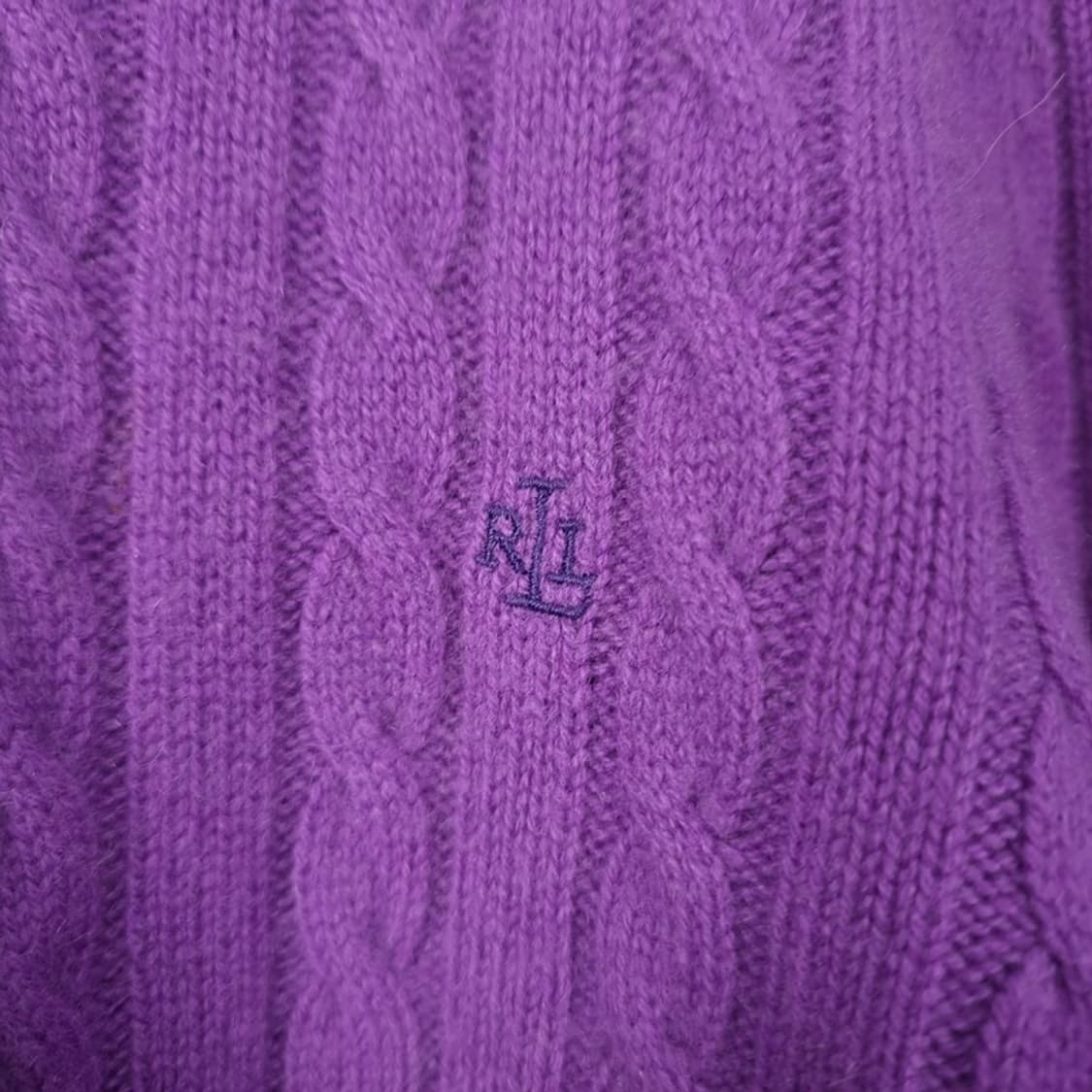 [폴로 랄프로렌] 로고 자수 케이블 꽈배기 니트 바이올렛 M19742 상품이미지6