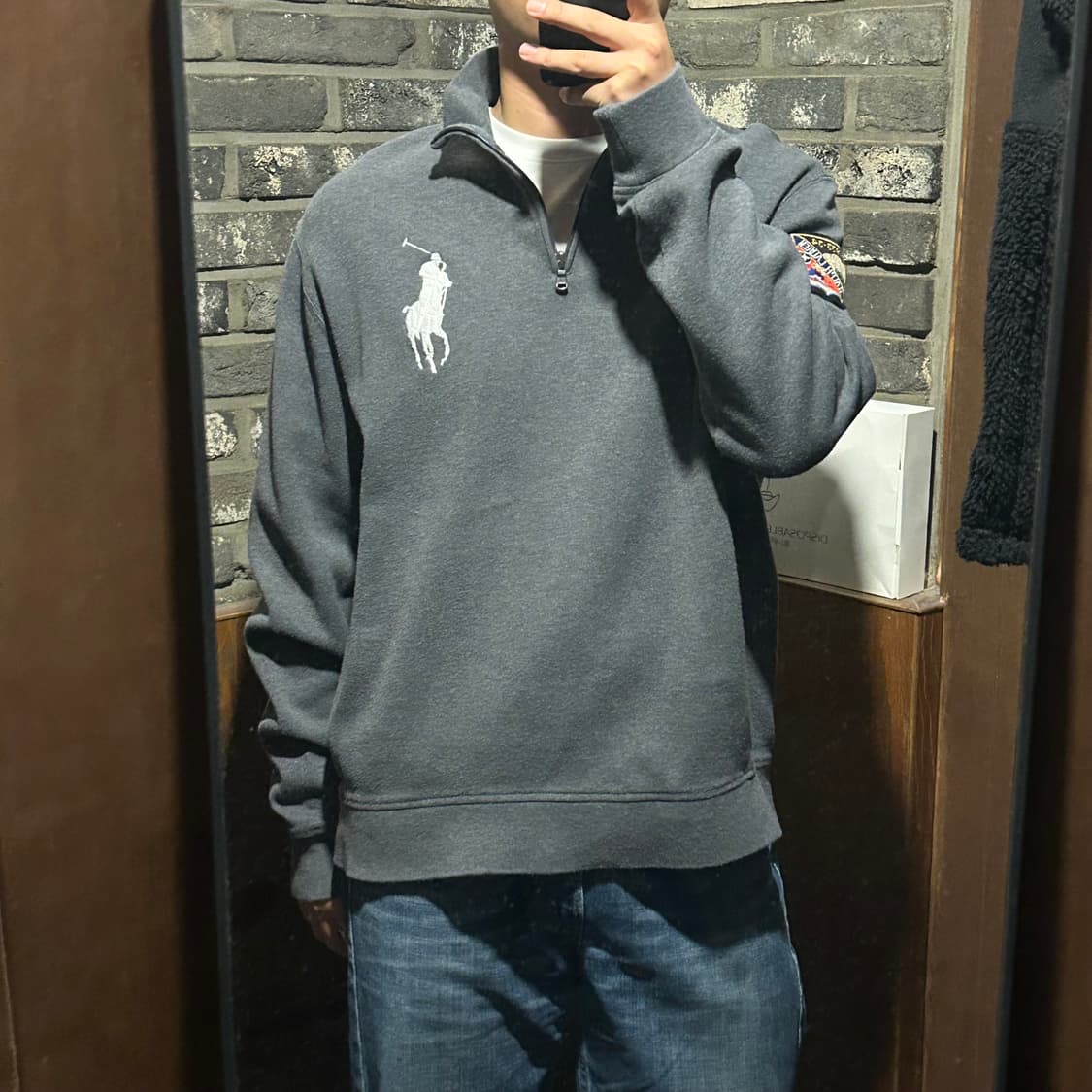 XL) 폴로 랄프로렌 빅포니 반집업 풀오버 코튼 니트 상품이미지9