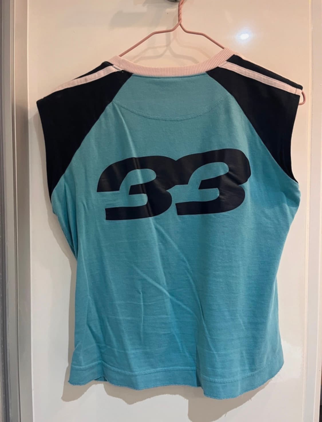 아디다스 빈티지 Y2K 블루 나시 탑 상품이미지3