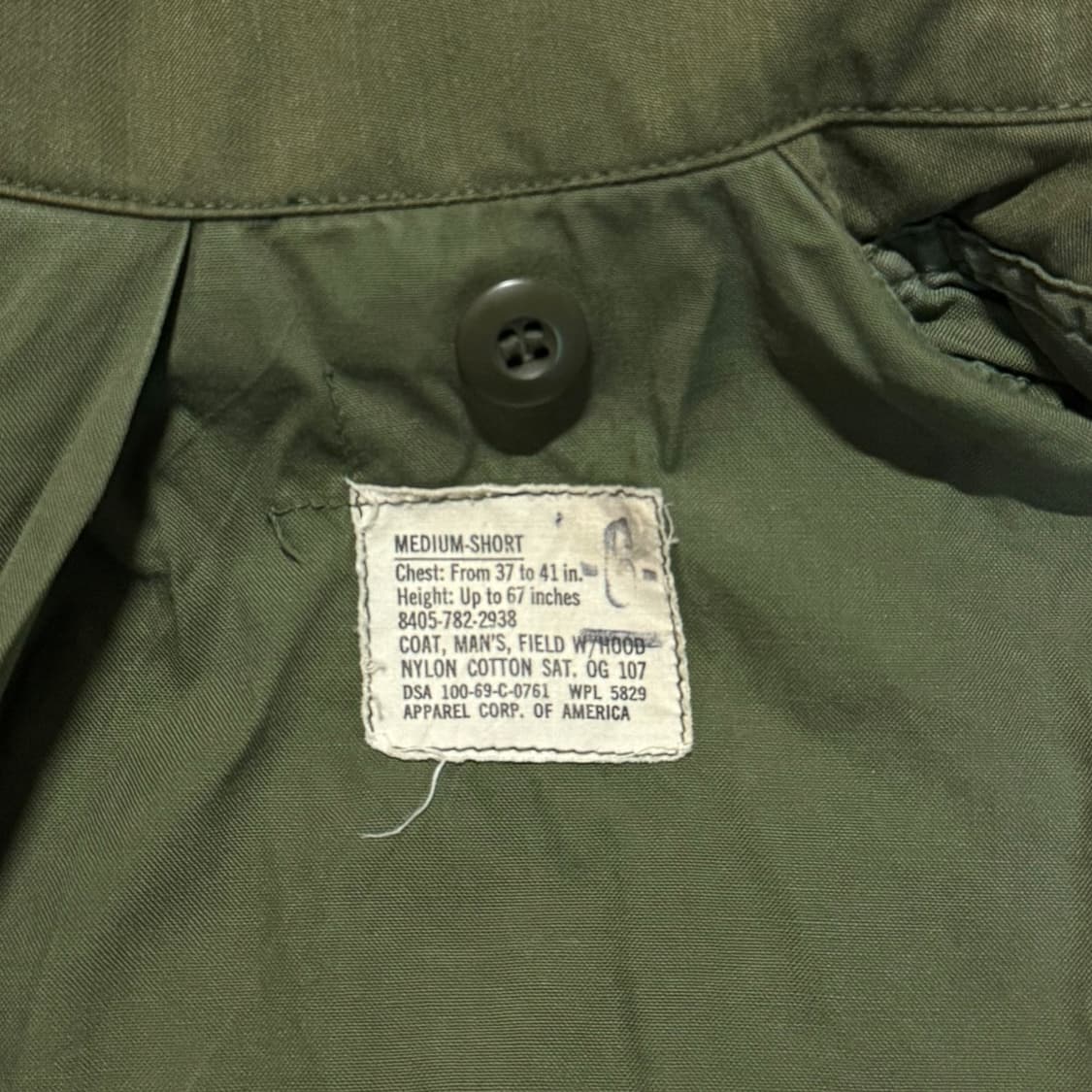 80s USA M-65 필드자켓 OG-107 M-Short 상품이미지6