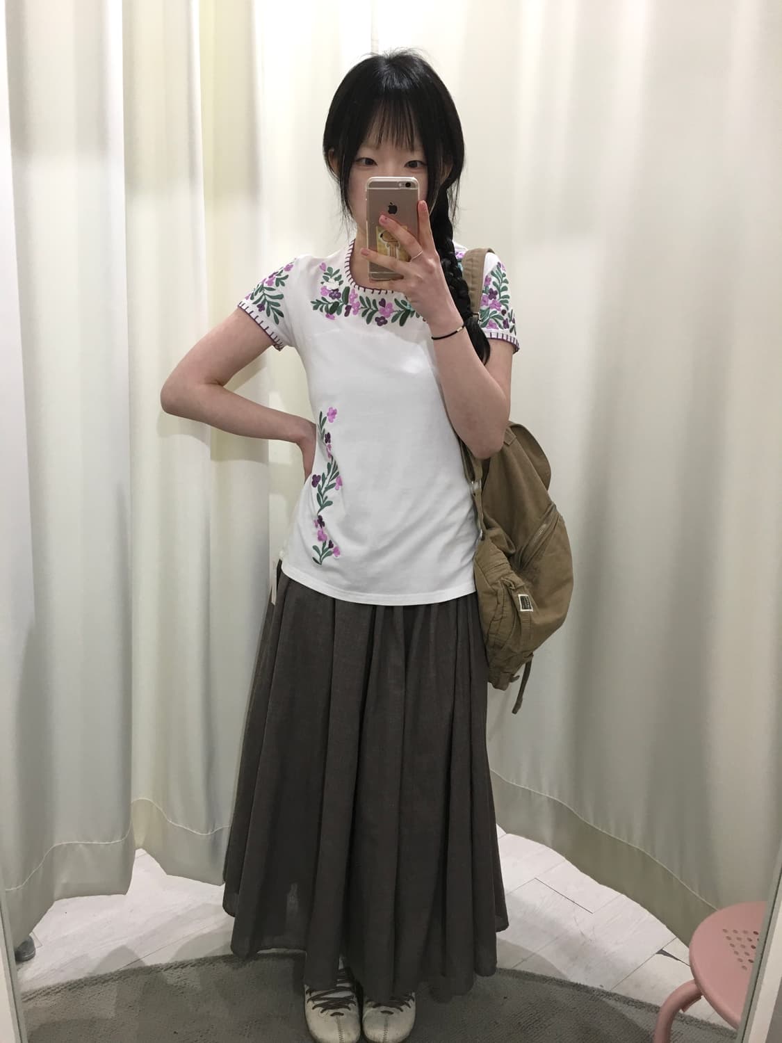 Soft Hana Embroidery T-shirt 상품이미지3