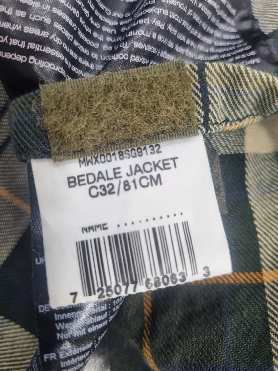 바버 비데일 자켓 C32/81CM 올리브 상품이미지5