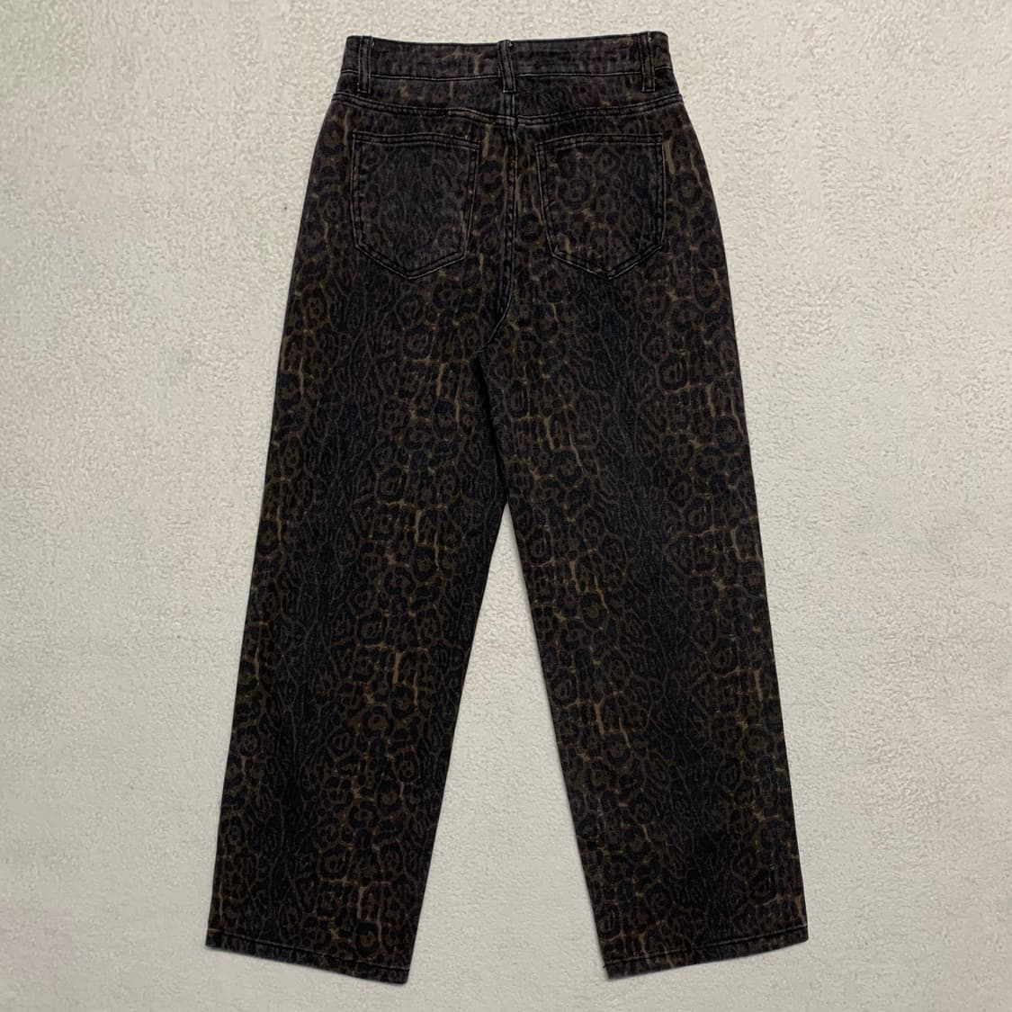 [28] VTG 레오파드 패턴 와이드핏 데님팬츠 상품이미지1
