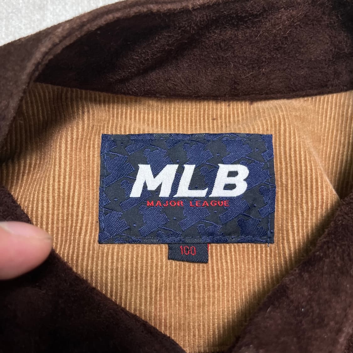100 MLB 엠엘비 코듀로이 스웨이드 바이커 자켓 상품이미지4