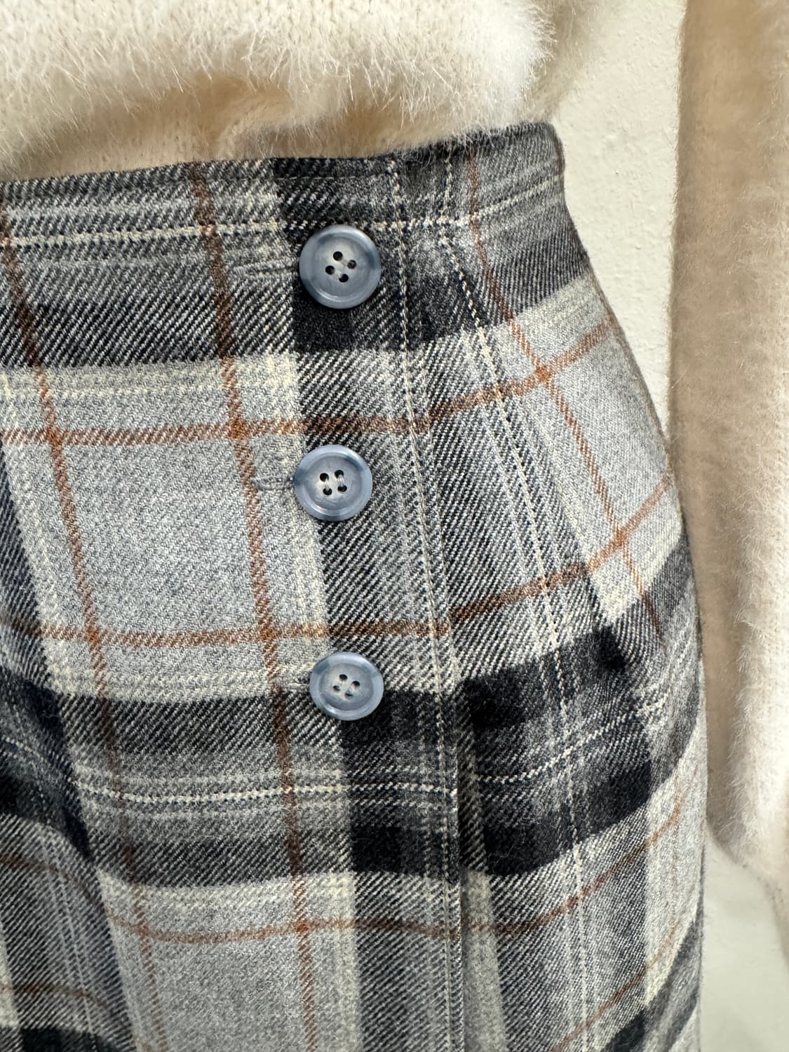 japan vintage 히든 체크미디 스커트 상품이미지3