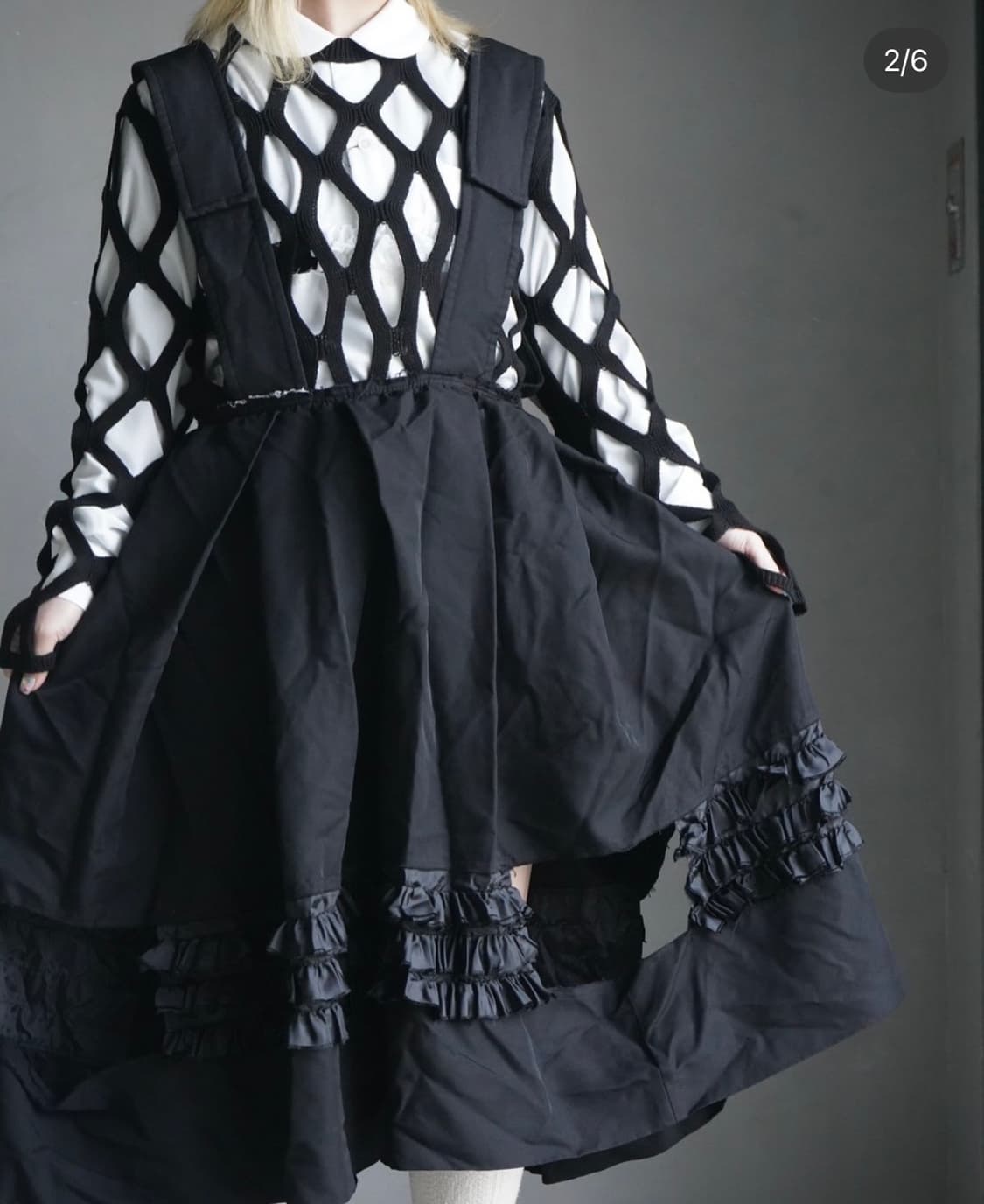 (네고가능)꼼데가르송 블랙 서스펜더 원피스 (25SS M사이즈) 상품이미지1