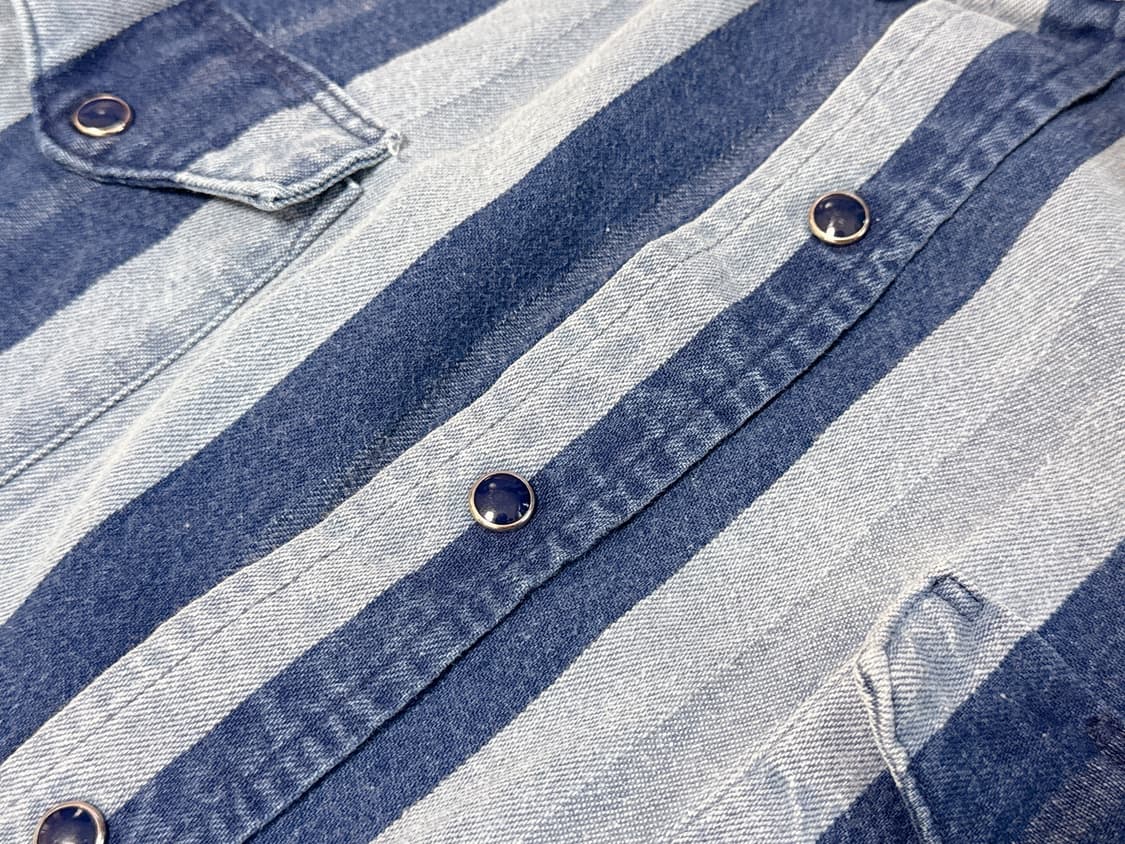 랭글러 USA 블루 스트라이프 웨스턴셔츠(L) 상품이미지3