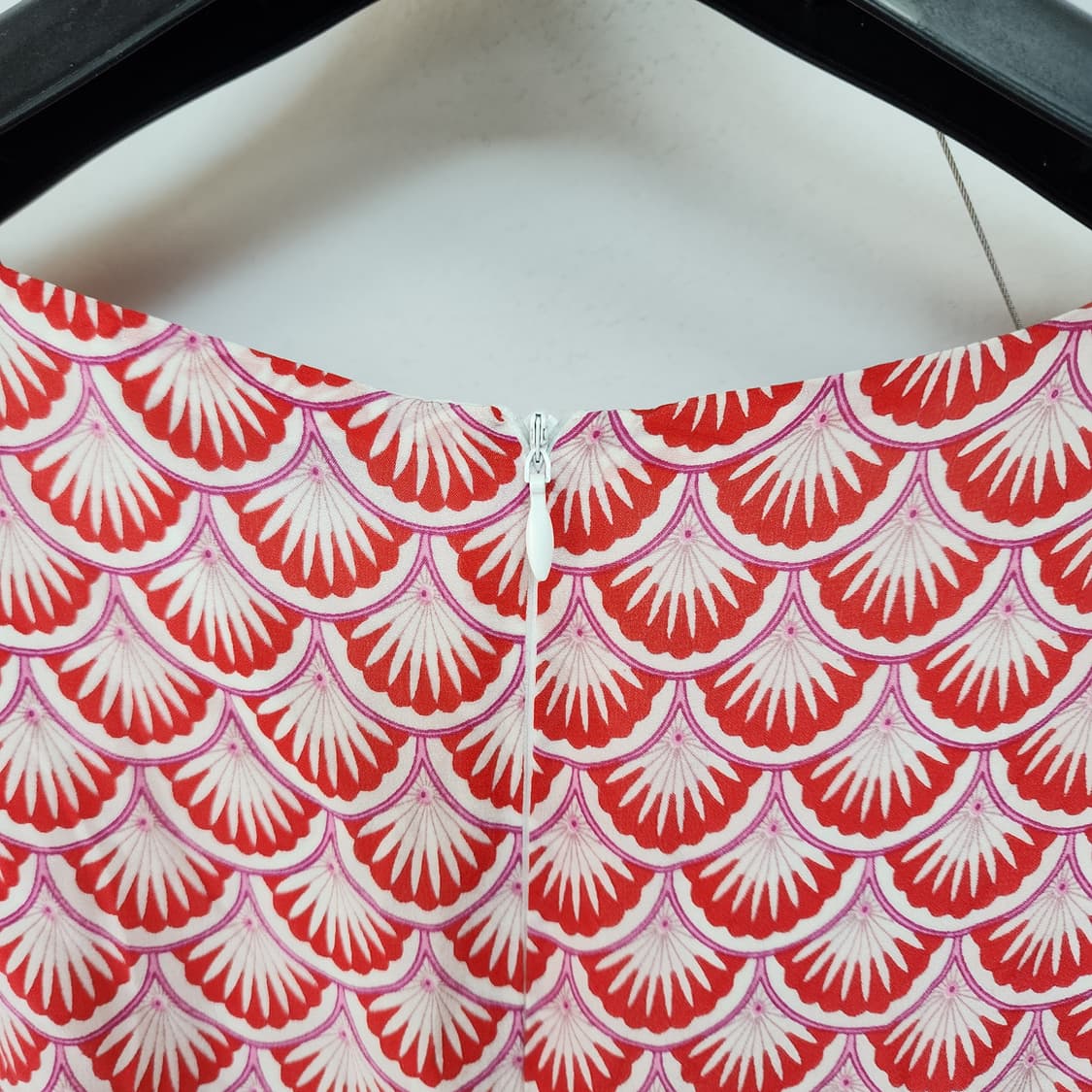 토리버치 레드 부채꼴 패턴 반팔 원피스 상품이미지4