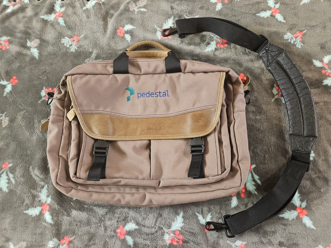 LLBean 엘엘빈 가죽트림 캔버스 메신저백 상품이미지1