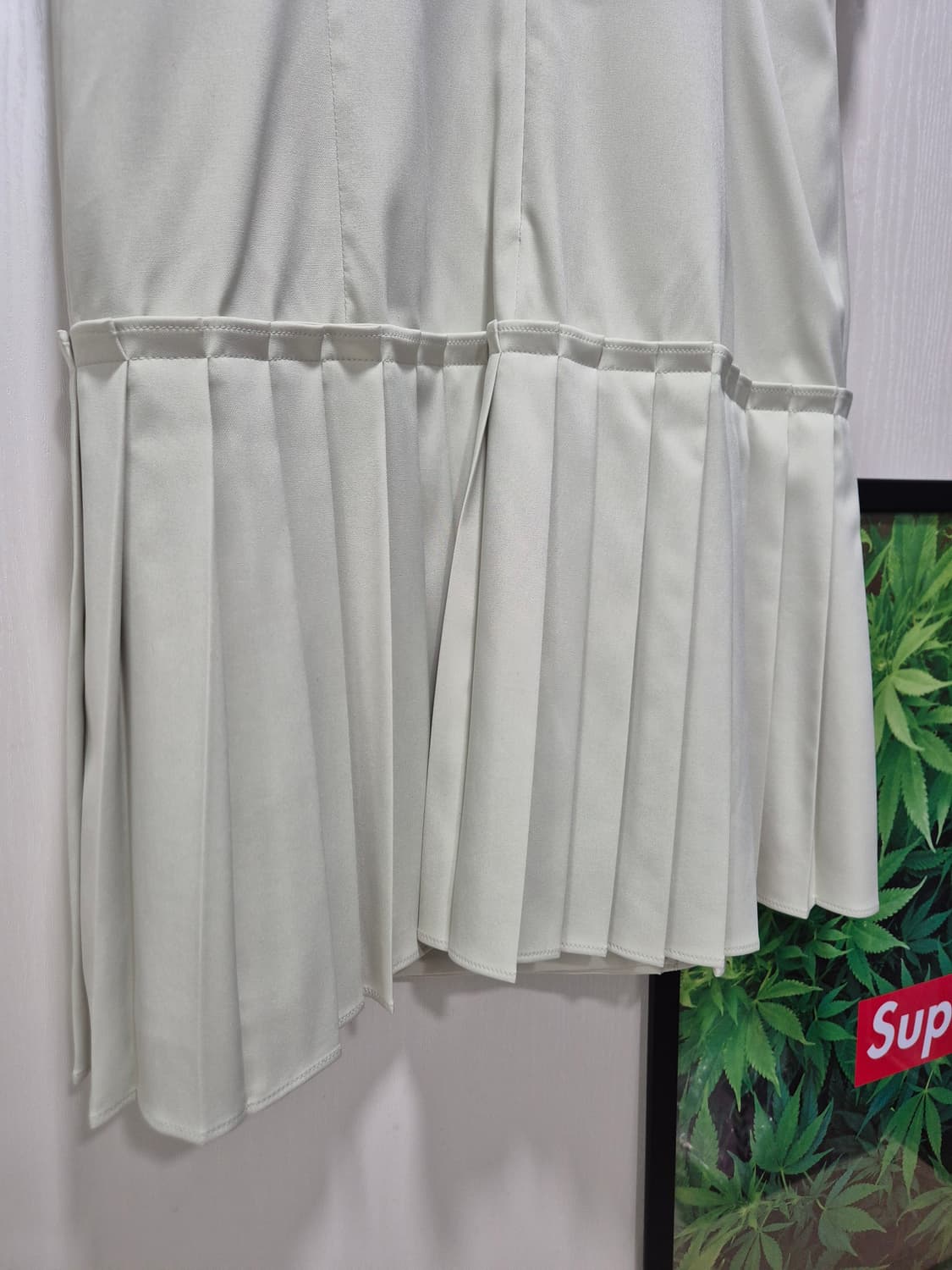 (세일)(새상품)마리끌레르 민트 더블버튼 플리츠 원피스 상품이미지7