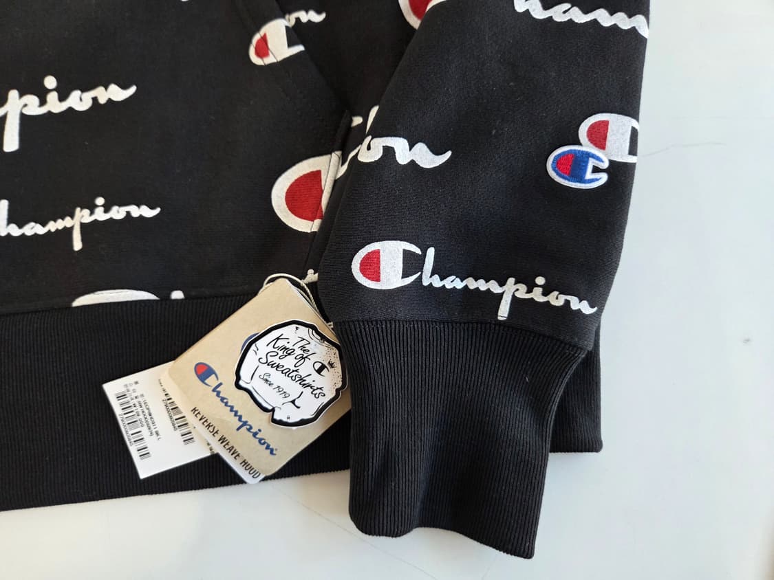 챔피언 리버스 위브 멀티로고 후드티 블랙 L 상품이미지4