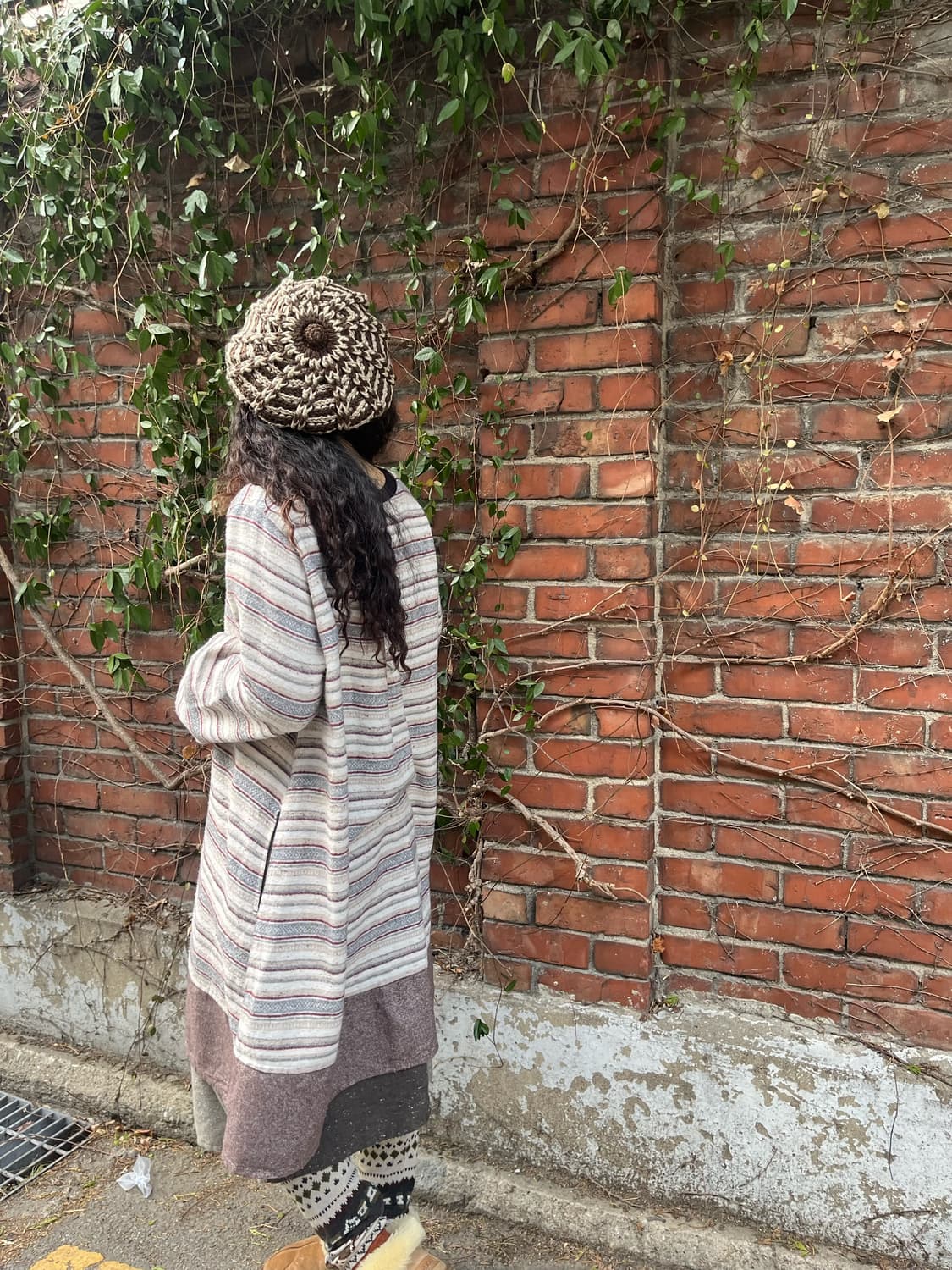 일본 무드 줄무늬 미디 원피스 상품이미지3