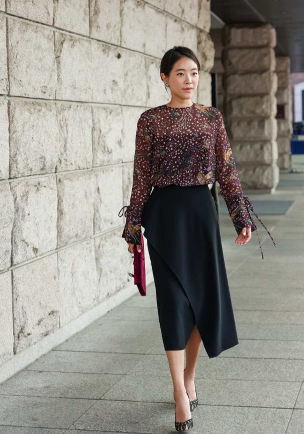 몽또또 쉬폰 커프스 블라우스 새제품 상품이미지1