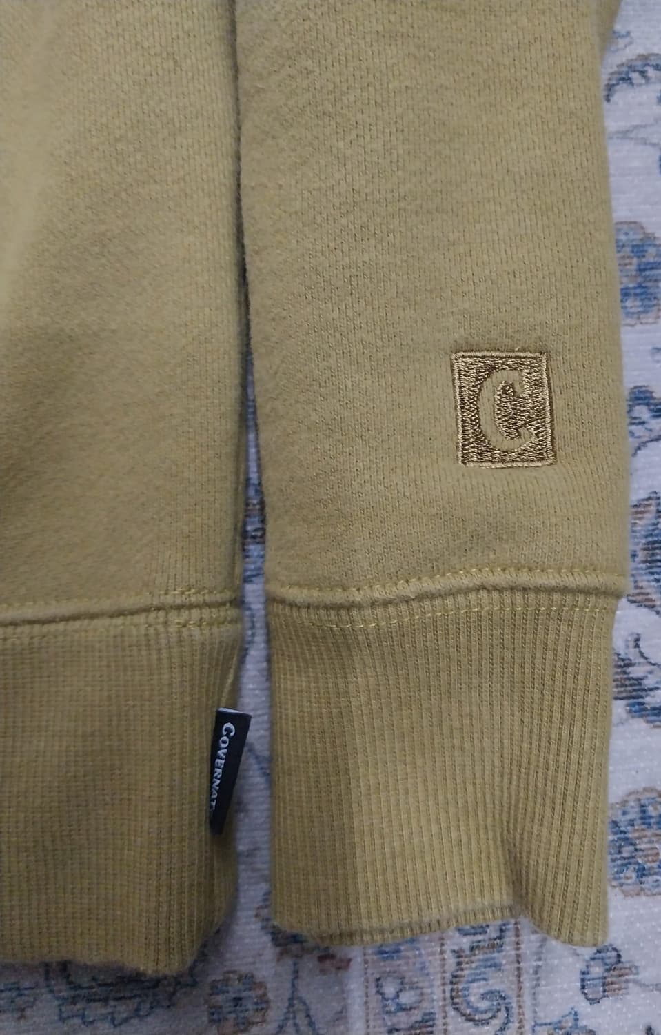 커버낫 맨투맨 티셔츠 머스타드색 M 상품이미지2