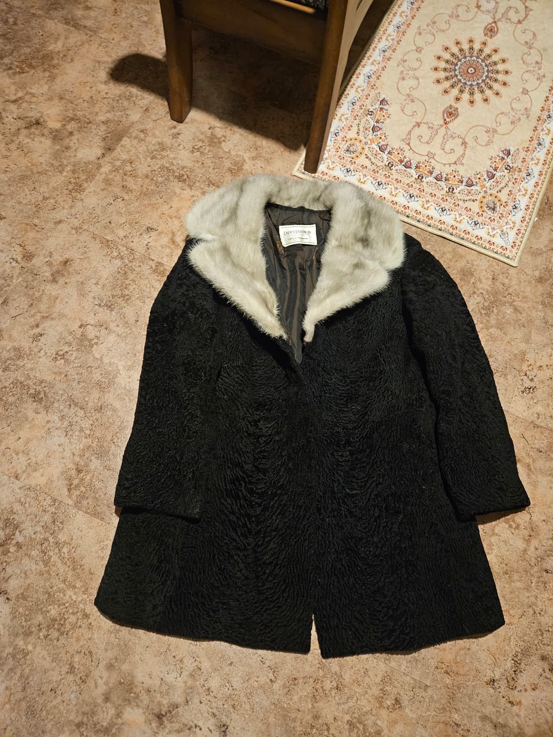 일본 빈티지 밍크 퍼카라 블랙 코트 🖤 상품이미지3