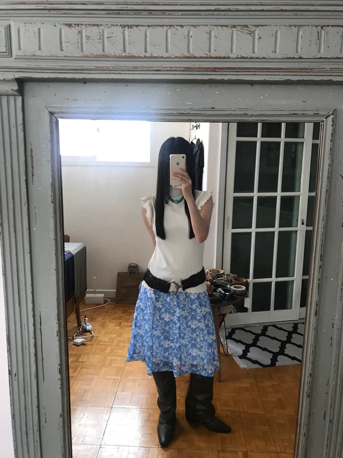 vintage pattern skirt 상품이미지4