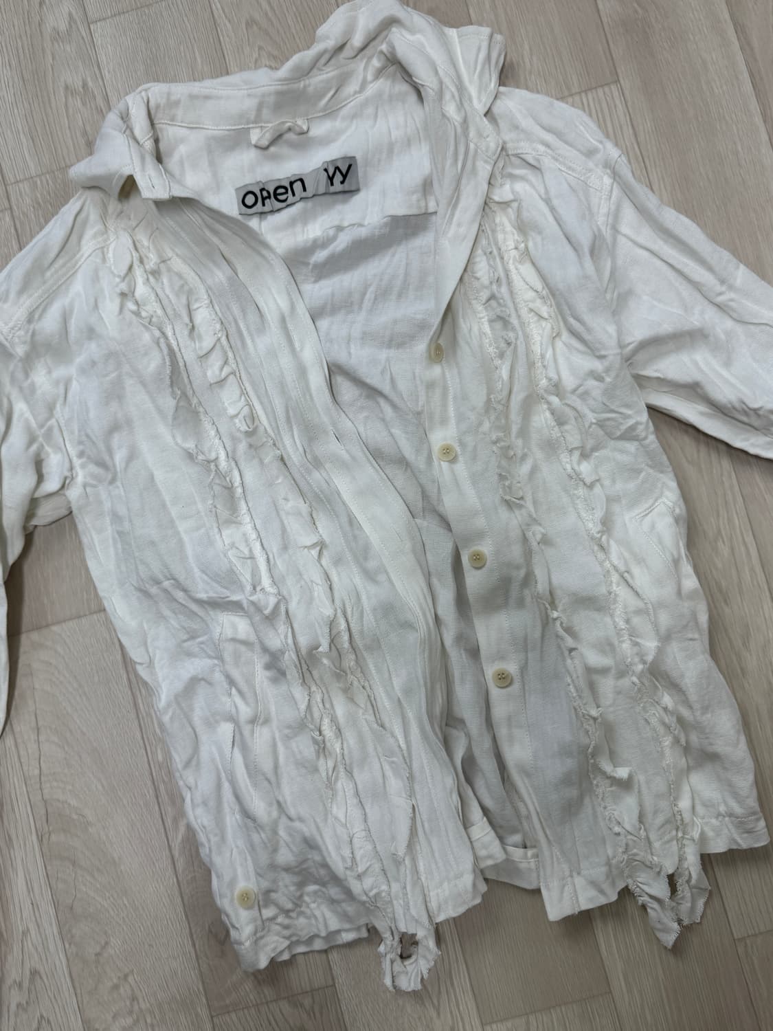 오픈와이와이 openyy 크링클러플셔츠 화이트 상품이미지7