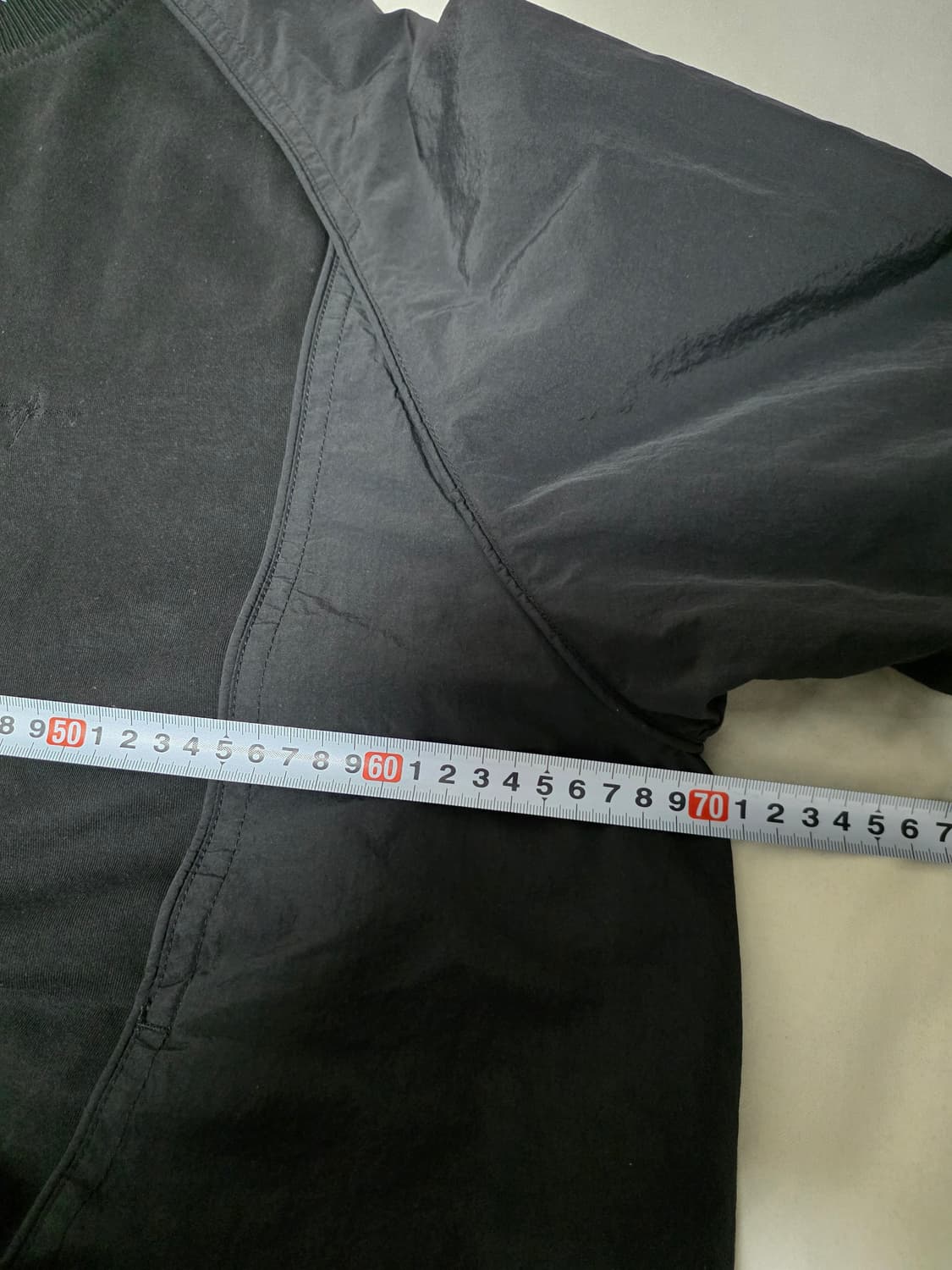 송지오옴므 트랙 패치 코쿤 티셔츠 블랙 50 (가단 70cm) 상품이미지7