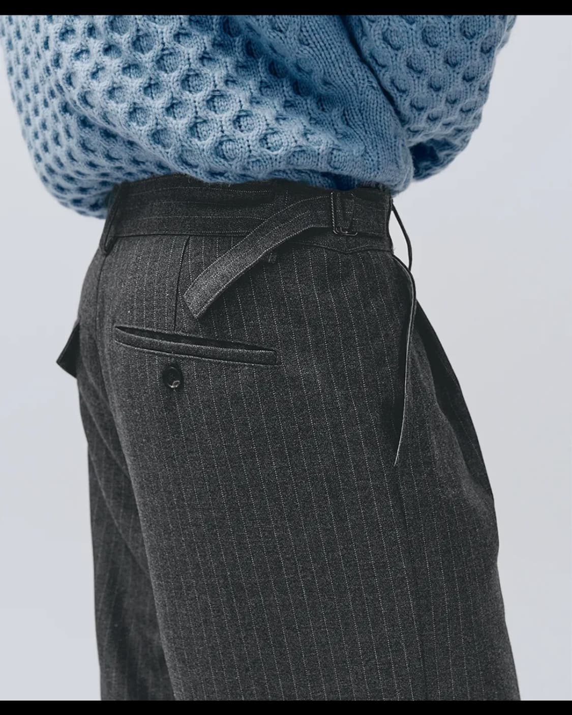 인템포무드 레트로 스트라이프 와이드 슬랙스 상품이미지2