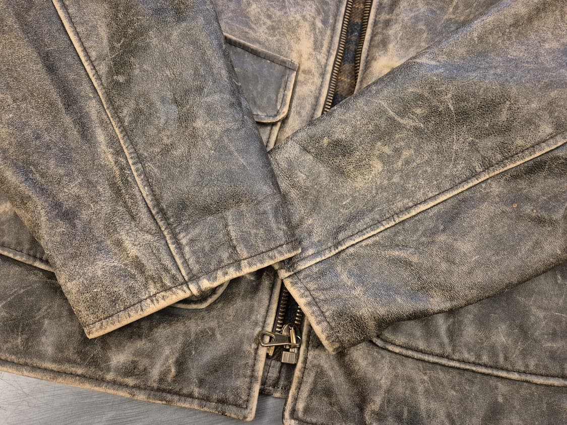 90s Henry Maddock hard faded 레더 자켓 상품이미지7