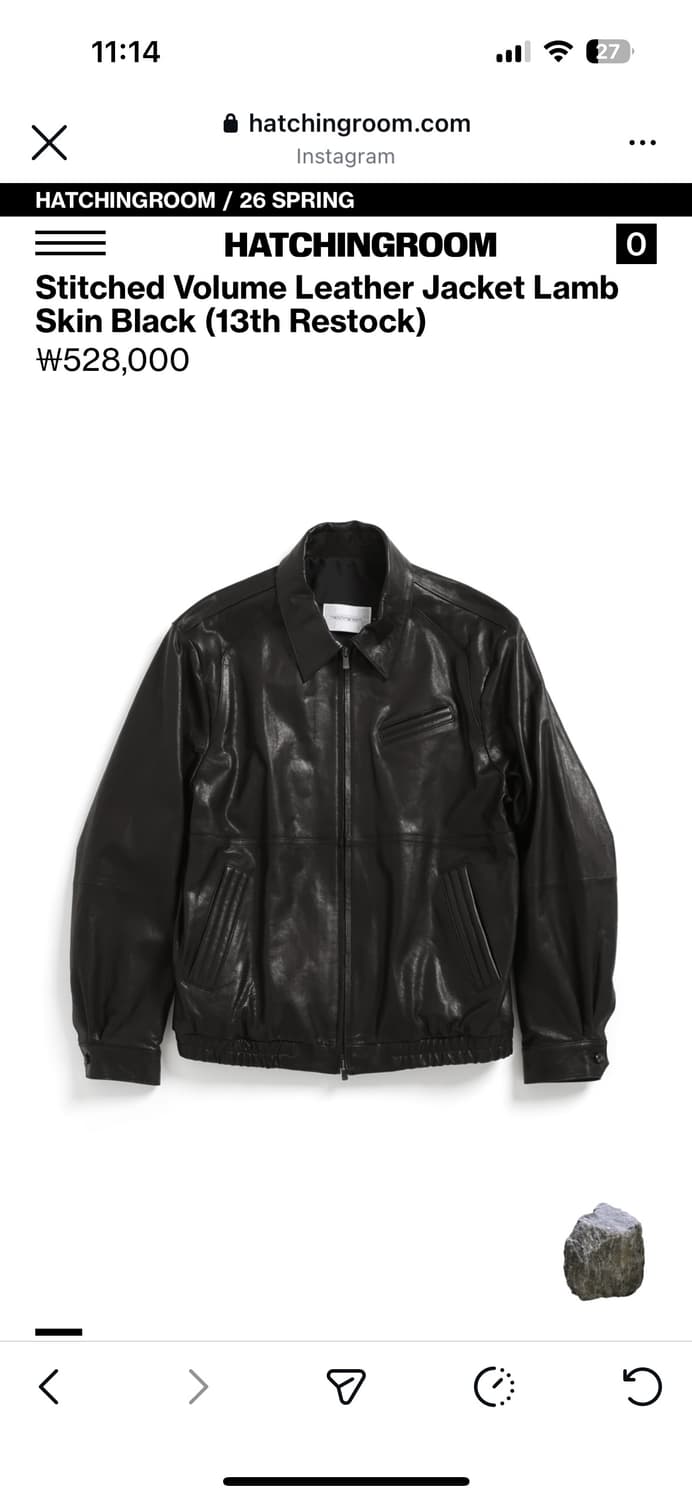 해칭룸 레더 자켓 블루종 블랙 3사이즈 새상품 상품이미지1