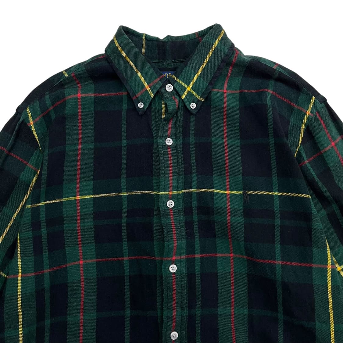 폴로 랄프로렌 블랙포니 그린 타탄체크 울 셔츠 L 상품이미지4