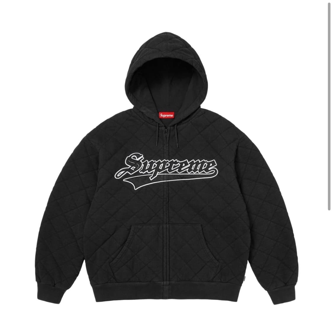 슈프림 퀼티드 집업 후드 스웨트셔츠 블랙 - 25FW 상품이미지1