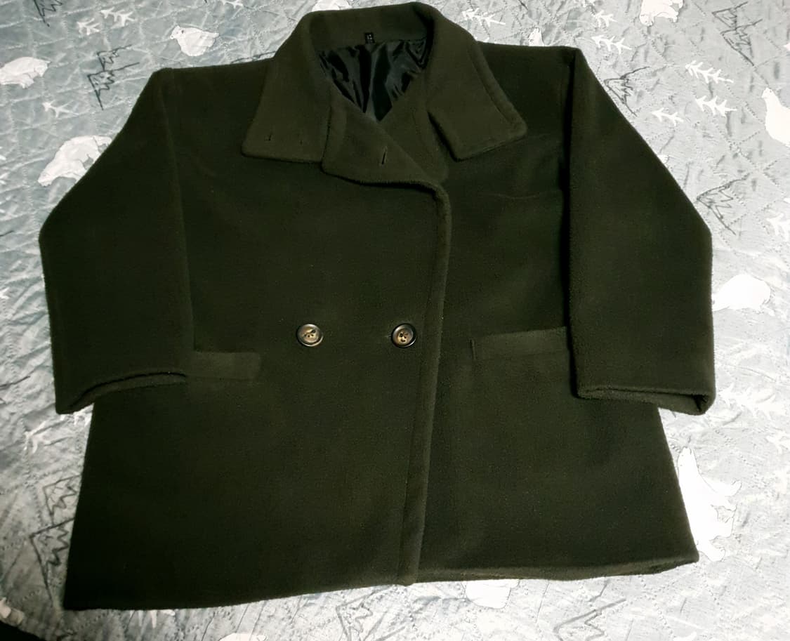 EDGE 넥버튼 울 미디코트 카키 (F) 상품이미지1