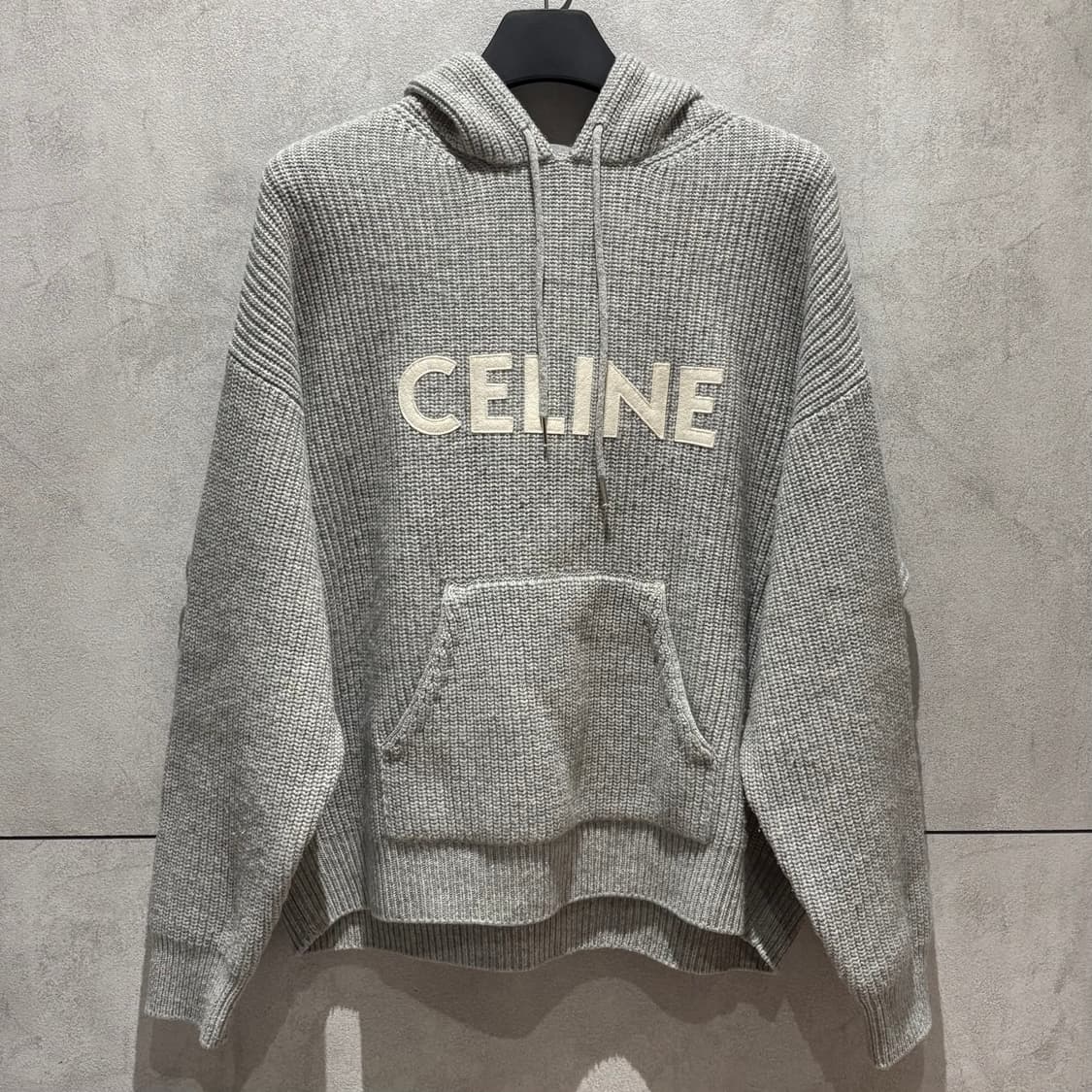 S/셀린느 리브드 울 니트 후드티 상품이미지1