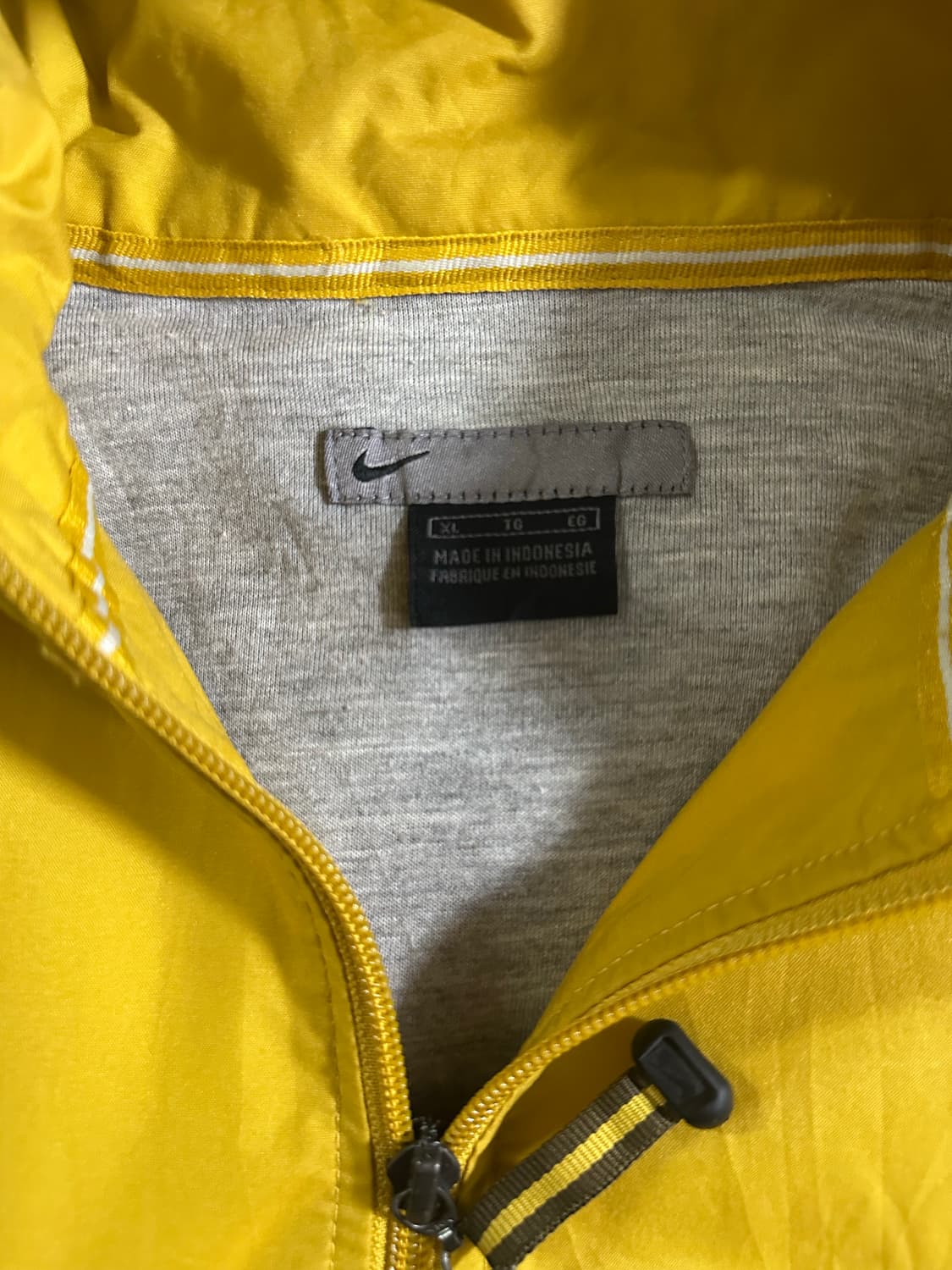 00s Nike 올드스쿨 옐로우 네이비 배색 후드 바람막이 상품이미지4