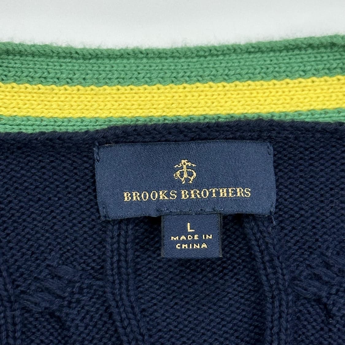 브룩스브라더스 네이비 꽈배기 니트 가디건 (L) 상품이미지4