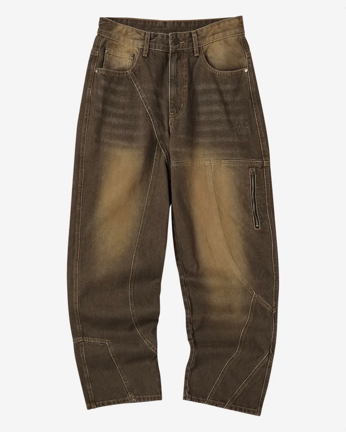 트래블 절개 워싱 데님 팬츠 샌드 브라운 상품이미지1