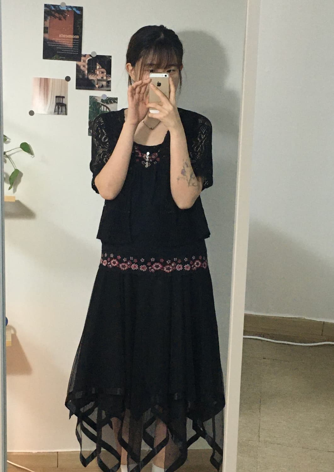 레이스가디건+빨간꽃나시+블랙요정드레스 상품이미지3