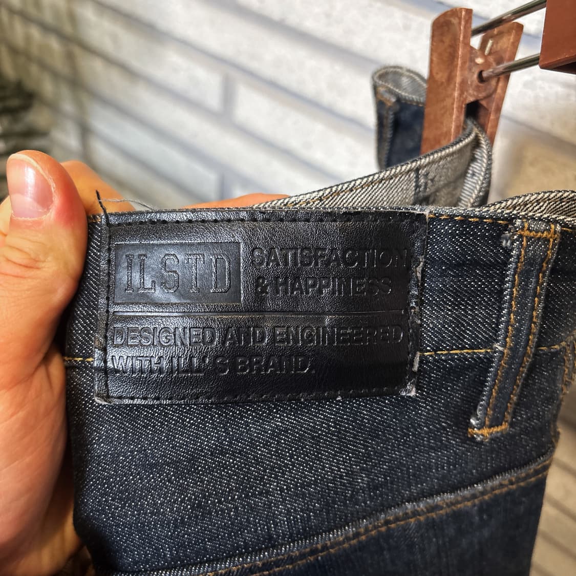 ILL'S 재패니즈 스트릿 인디고 데님팬츠 패턴인서트 디테일 블랙인디고 상품이미지8