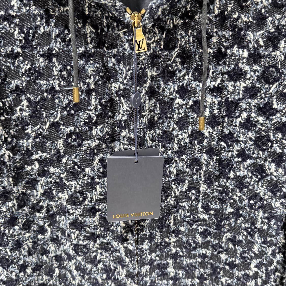 50 / 루이비통 모노그램 플록드 트위드 데님 후드 자켓 / 새상품 상품이미지2