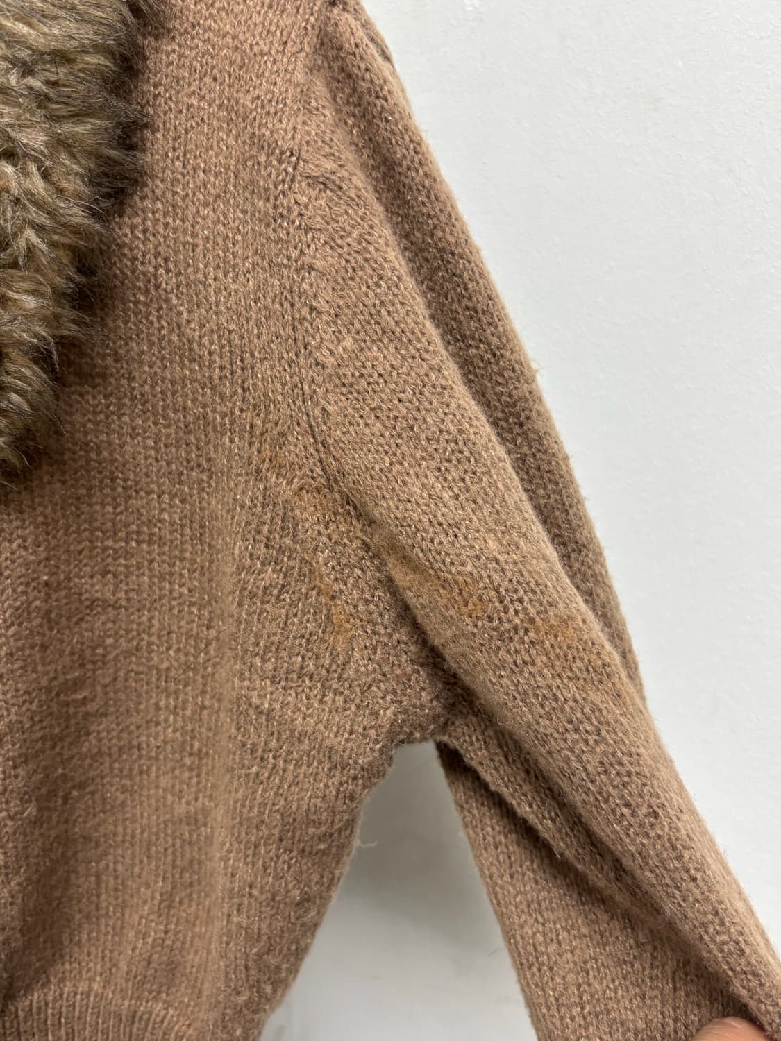 00’s Brown Fur Trimming Short Knit Zip U 상품이미지9