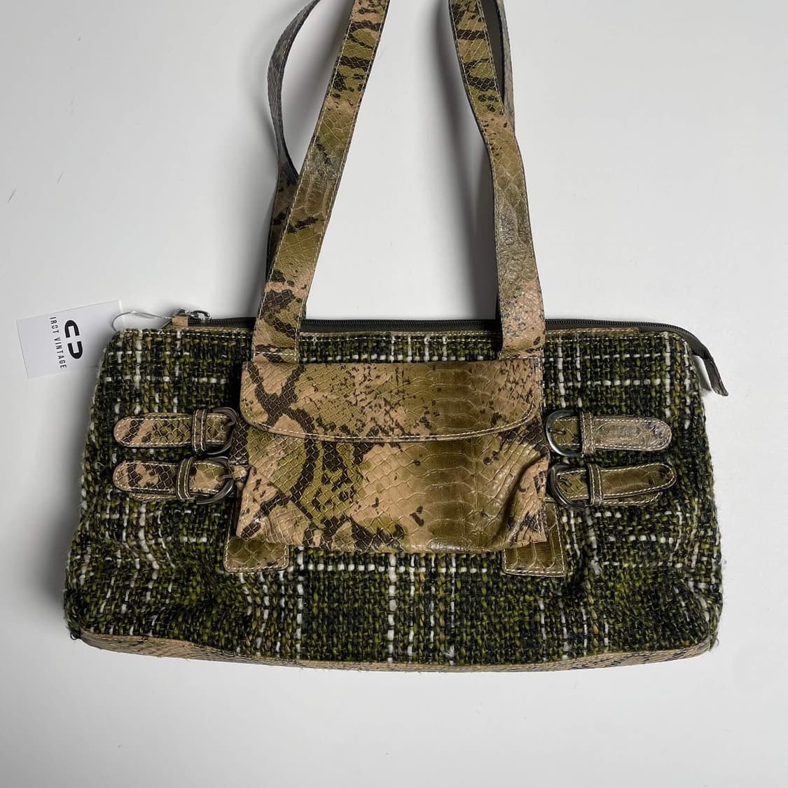 Arcadie 뱀패턴 &초록 트위드 백 (italy)   상품이미지3