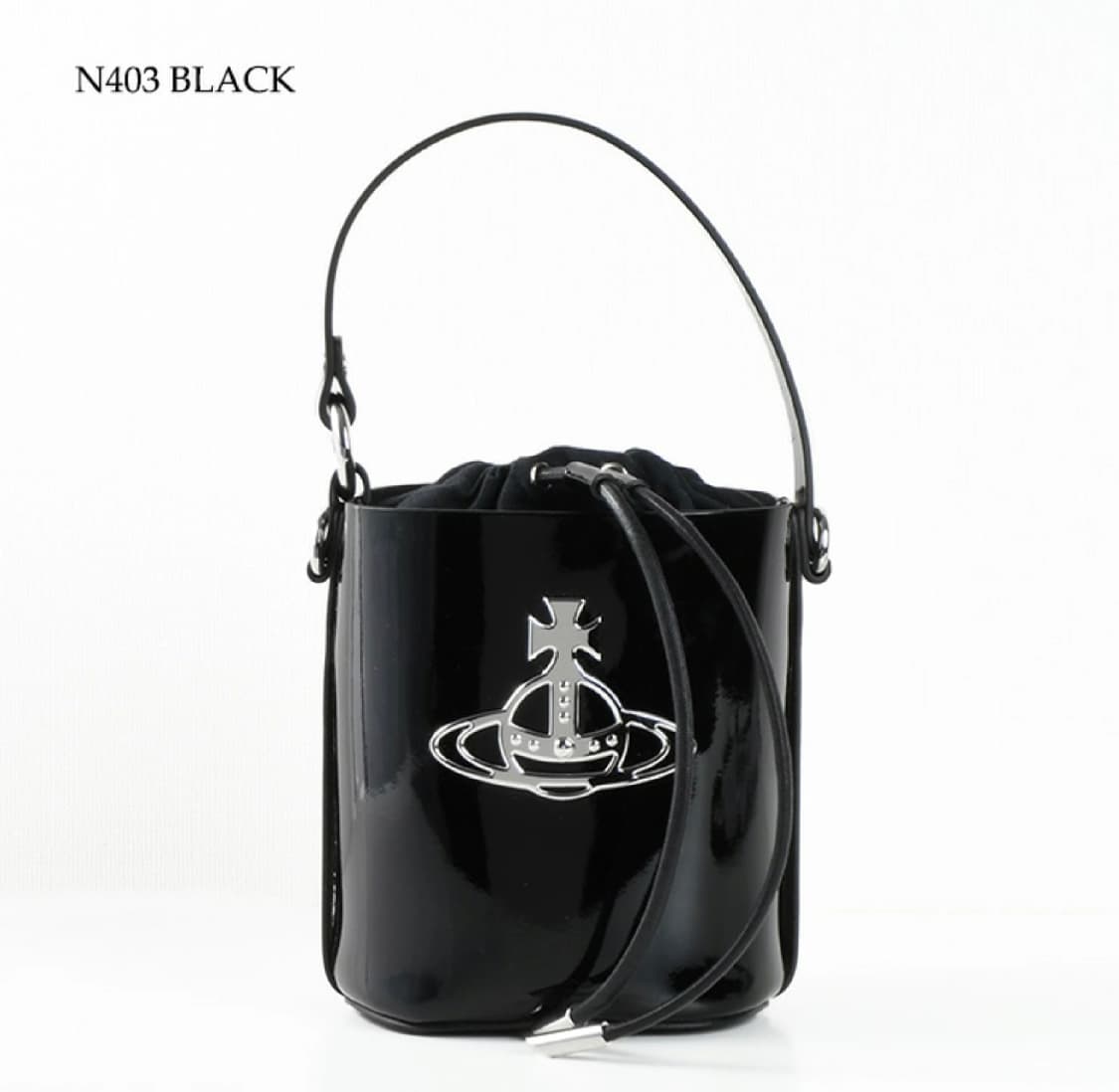 (새상품)비비안 웨스트우드 샤이니 페이턴트 미니백 블랙 상품이미지1