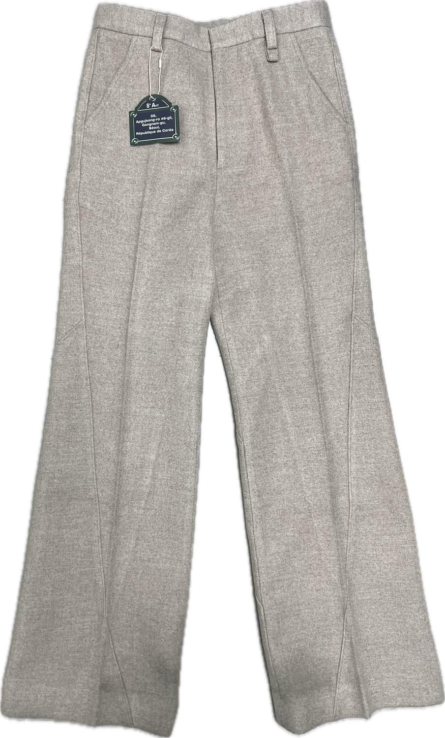 [샘플] [S] STU 웨이브 라인 울 슬랙스 페일 라이트 핑크 상품이미지2